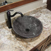 Natural Stone Round Coffee Marble Vessel Sink, lifestyle