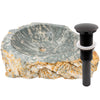 Natural stone Royal Cobblestone vessel sink with umbrella drain