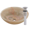 green onyx stone sink with umbrella drain brushed nickle 
