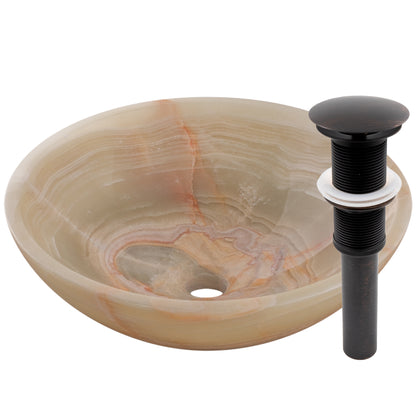 green onyx stone sink with umbrella drain oil rubbed bronze