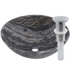 lunar marble stone vessel sink, umbrella drain chrome