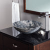 black marble stone sink with eclipse faucet lifestyle chrome