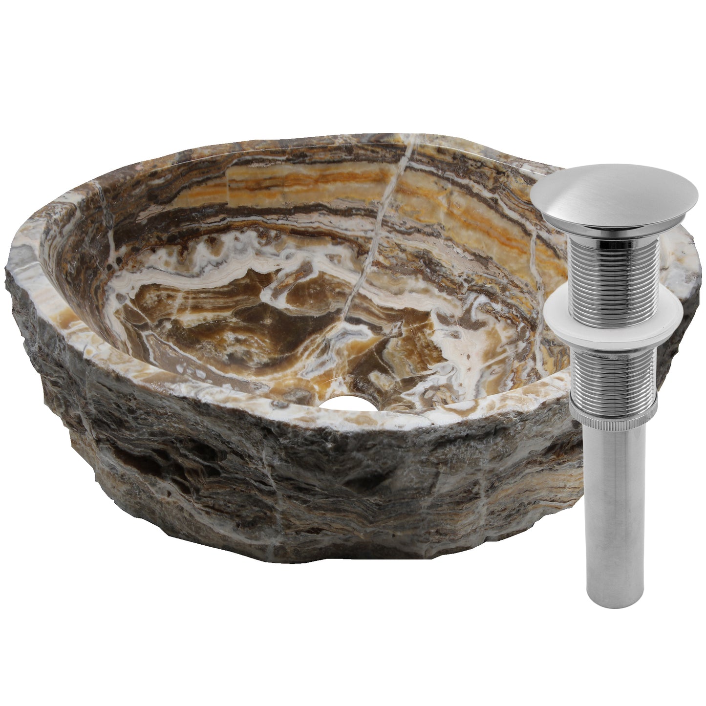 Natural Travertine Onyx Stone Vessel Bath Sink NOSV-TO