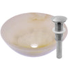 translucent white onyx vessel sink with drain