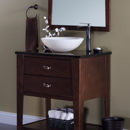 Natural white onyx stone vessel bathroom sink by Novatto, transitional style, shown with faucet and bathroom decor.