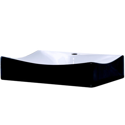 black and white bath sink