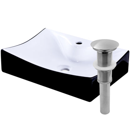 Black and White Porcelain Sink with Faucet Hole NP-01134BW