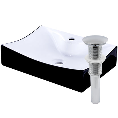 Black and White Porcelain Sink with Faucet Hole NP-01134BW
