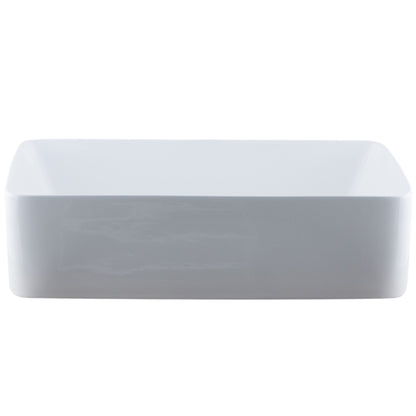 rectangular white porcelain sink for the bath