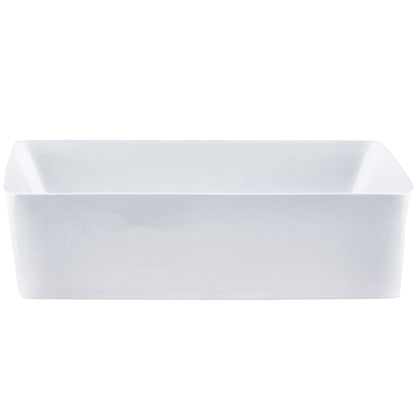 rectangular white porcelain sink for the bath