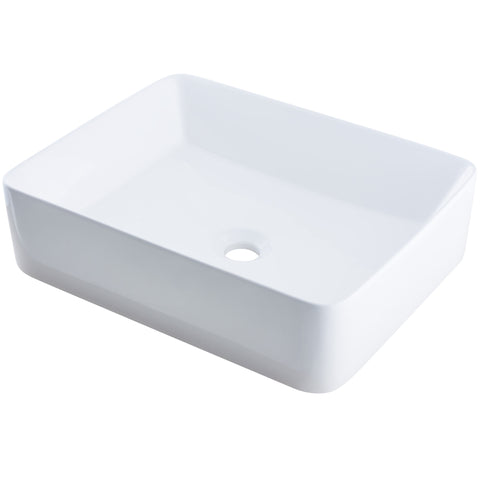 rectangular white porcelain sink for the bath