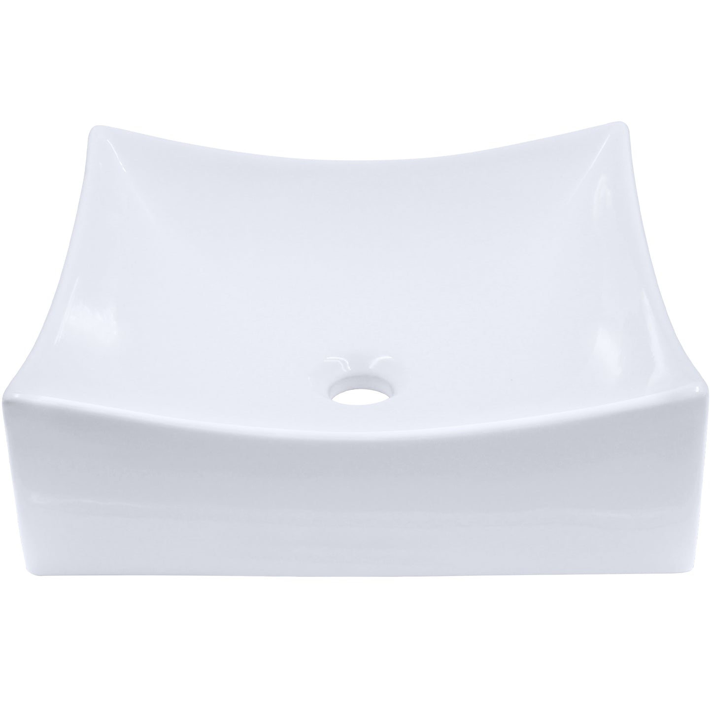 Square White Porcelain Vessel Bathroom Sink, NP-218421