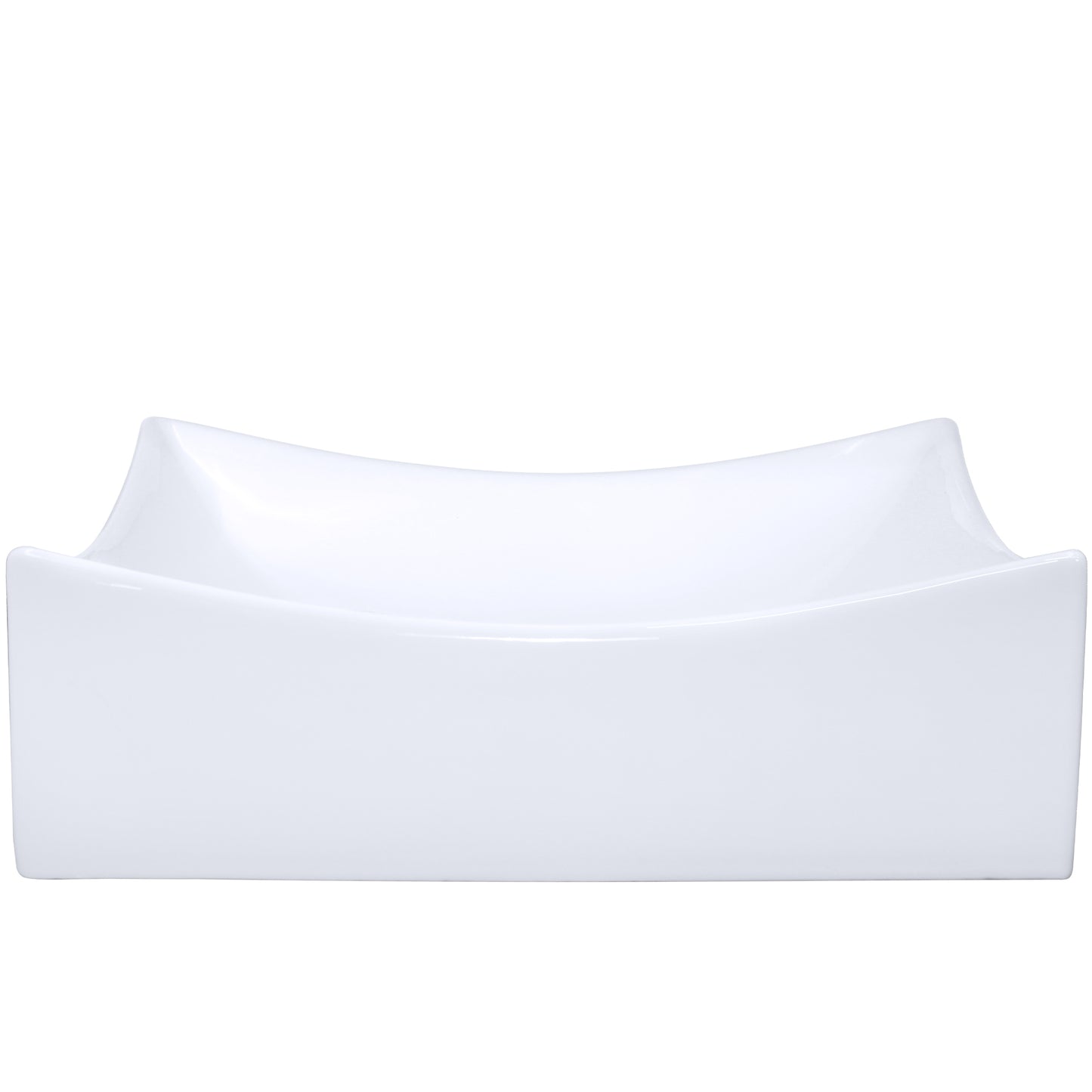 Square White Porcelain Vessel Bathroom Sink, NP-218421