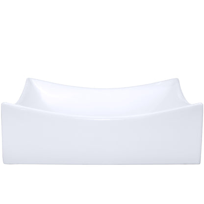 Square White Porcelain Vessel Bathroom Sink, NP-218421