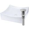 Square White Porcelain Vessel Bathroom Sink, NP-218421