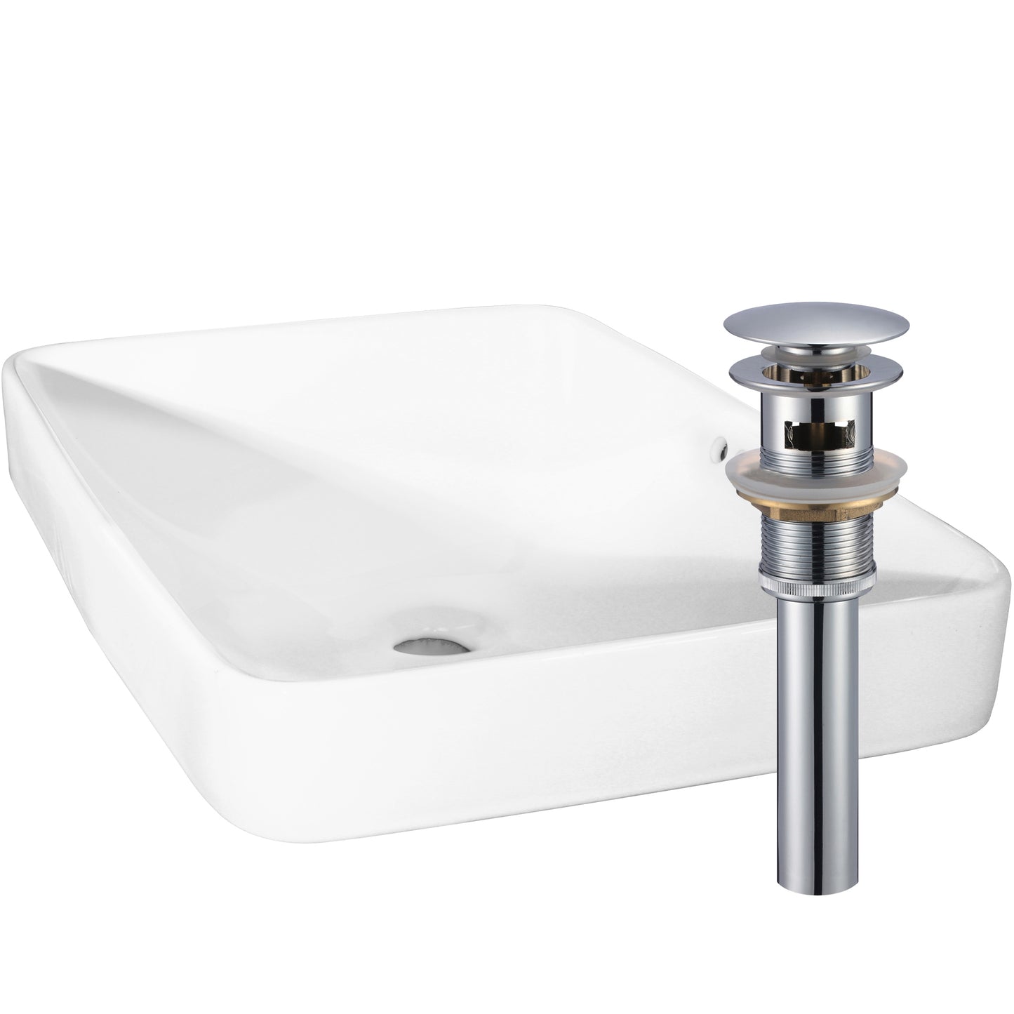 Rectangular White Porcelain Drop-in Sink with Overflow, NP-DI2185511