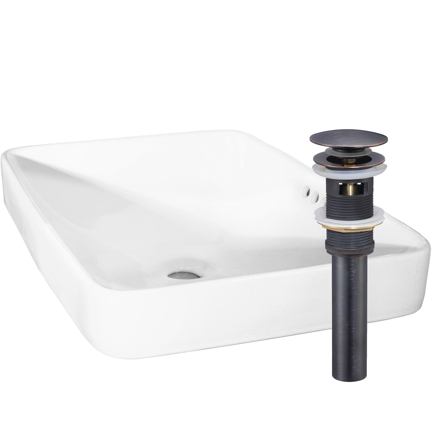 Rectangular White Porcelain Drop-in Sink with Overflow, NP-DI2185511