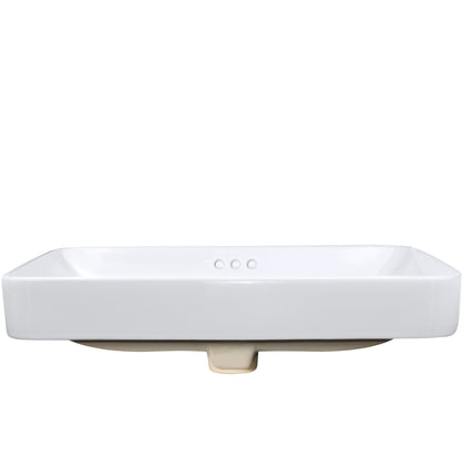 Rectangular White Porcelain Drop-in Sink with Overflow, NP-DI2185511