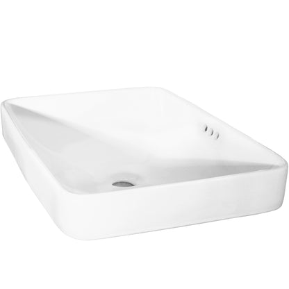 Rectangular White Porcelain Drop-in Sink with Overflow, NP-DI2185511