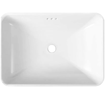 Rectangular White Porcelain Drop-in Sink with Overflow, NP-DI2185511