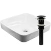 Square White Porcelain Drop-in Sink with Overflow, NP-DI12185521