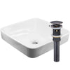 Square White Porcelain Drop-in Sink with Overflow, NP-DI12185521