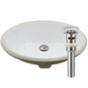 Oval Undermount White Porcelain Sink, pop-up drain WITH overflow brushed nickel