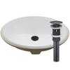 Oval Undermount White Porcelain Sink, pop-up drain WITH overflow oil rubbed bronze