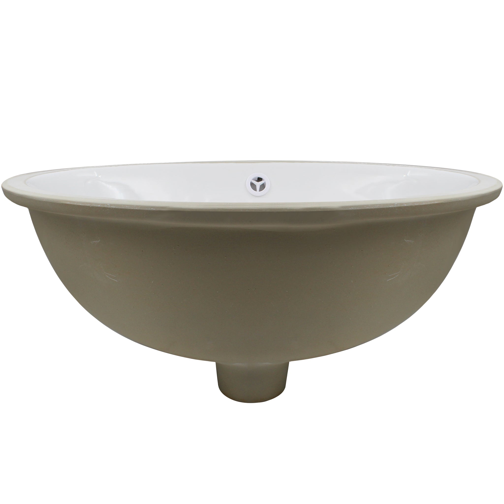 Oval Undermount White Porcelain Sink with Overflow, NP