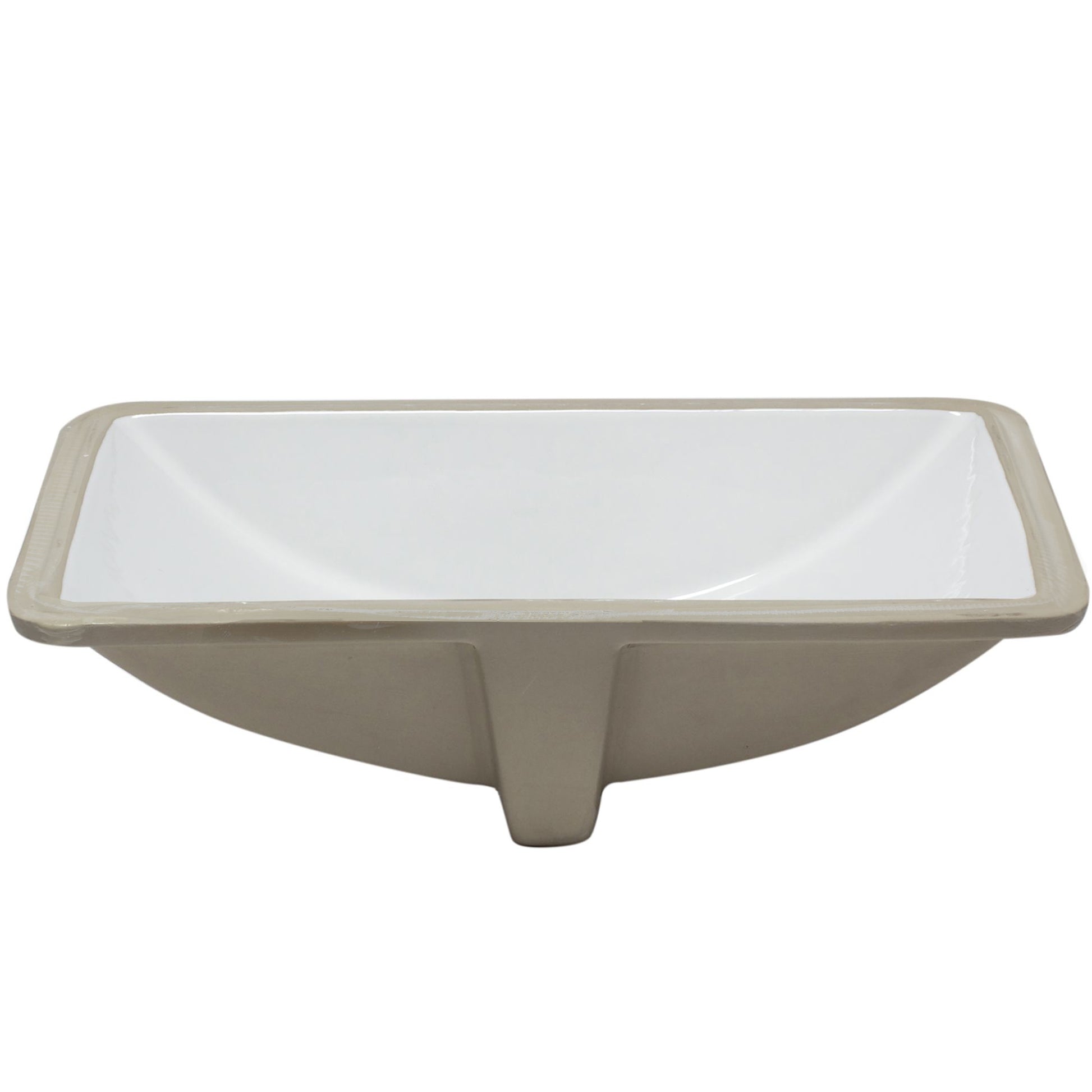 Rectangular Undermount White Porcelain Sink with Overflow