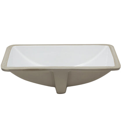 Rectangular Undermount White Porcelain Sink with Overflow