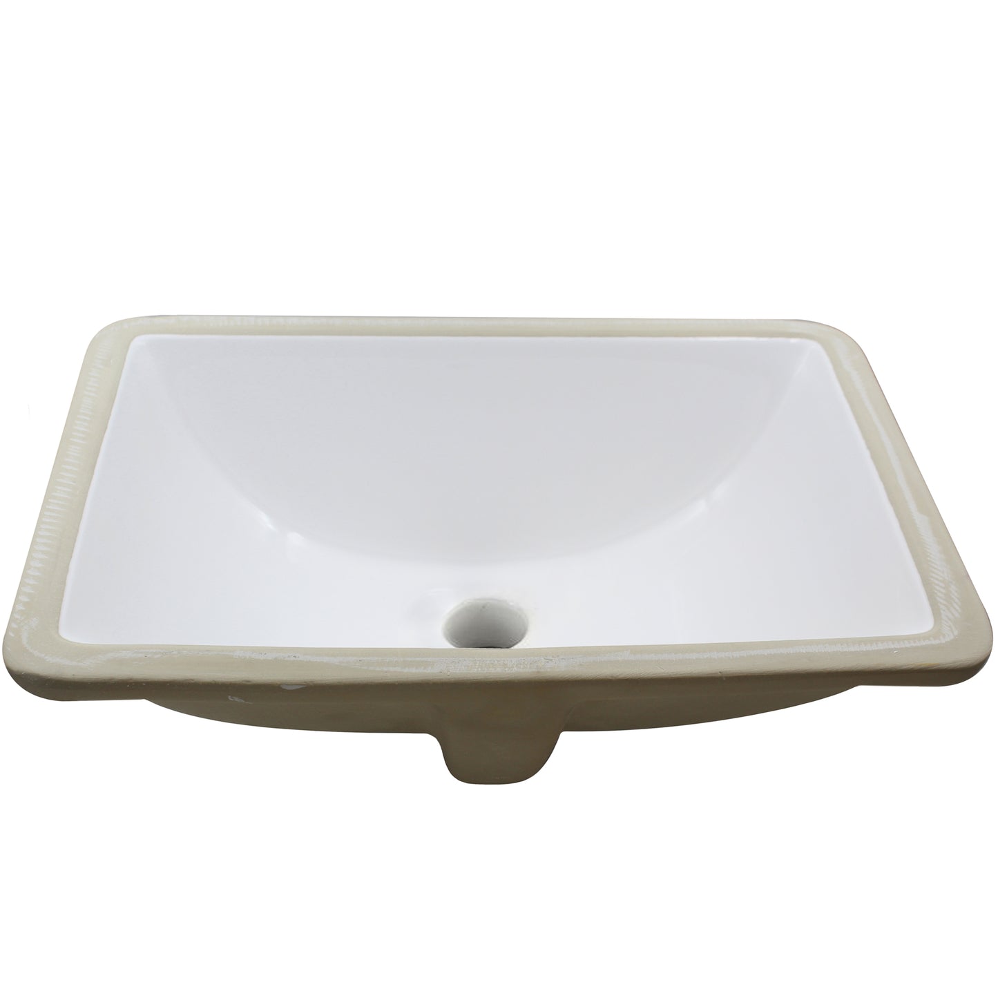 Rectangular Undermount White Porcelain Sink with Overflow