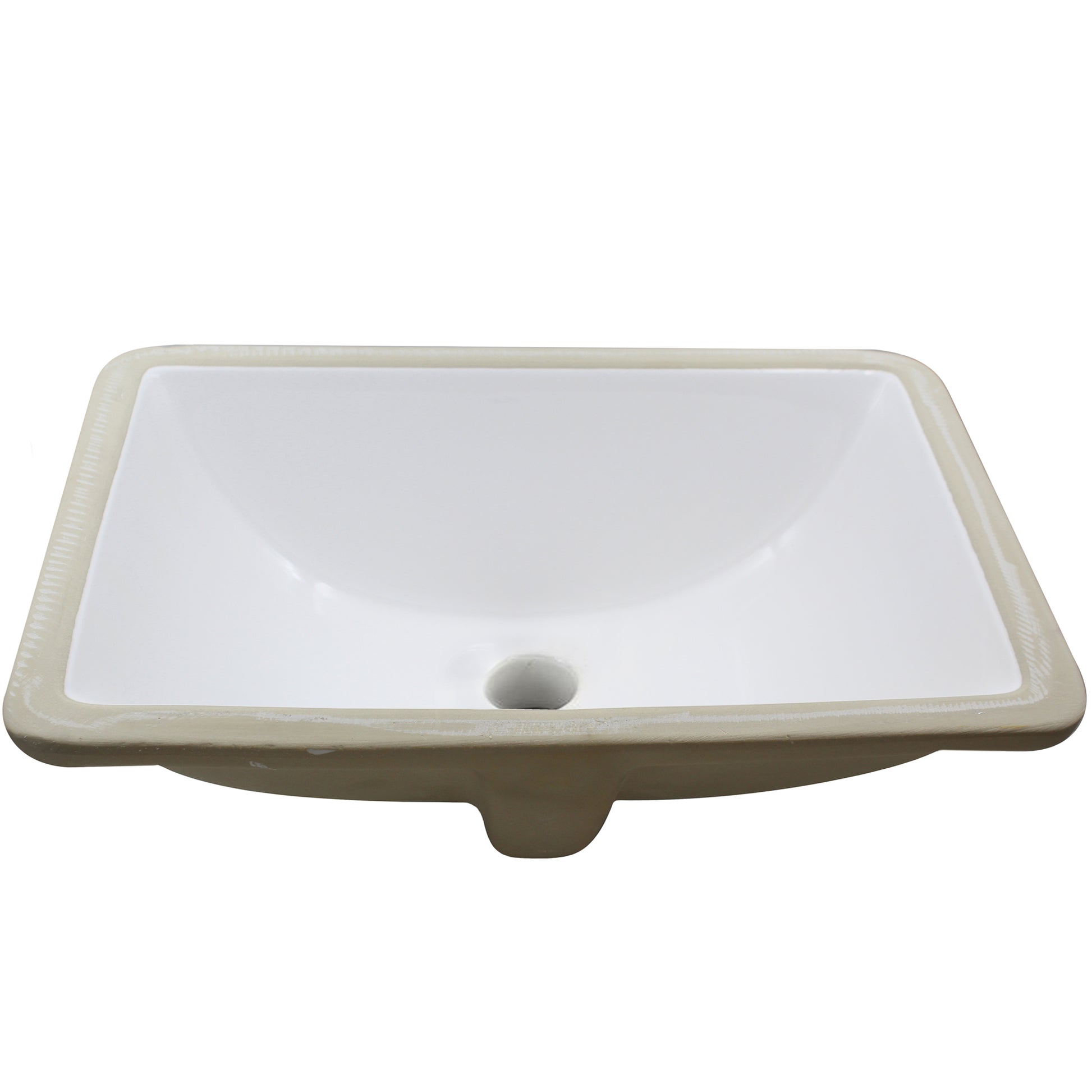 Rectangular Undermount White Porcelain Sink with Overflow