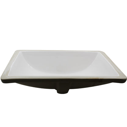 Rectangular Undermount White Porcelain Sink with Overflow