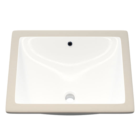 Rectangular white porcelain vessel sink with overflow, Novatto NP-U193906, shown from front view on a white background.