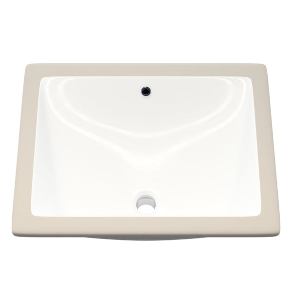 Rectangular white porcelain vessel sink with overflow, Novatto NP-U193906, shown from front view on a white background.