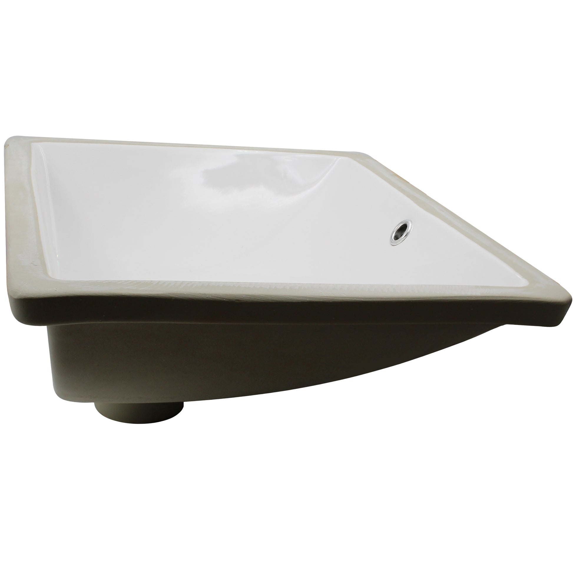 Rectangular Undermount White Porcelain Sink with Overflow
