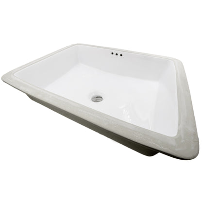 shallow rectangle white porcelain undermount sink