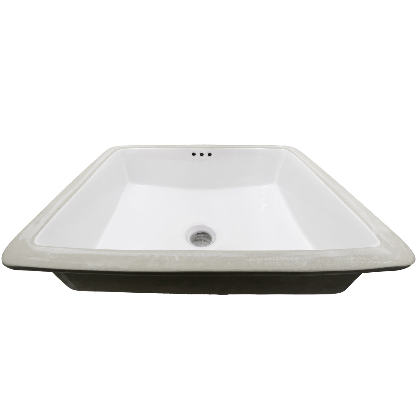 shallow rectangle white porcelain undermount sink