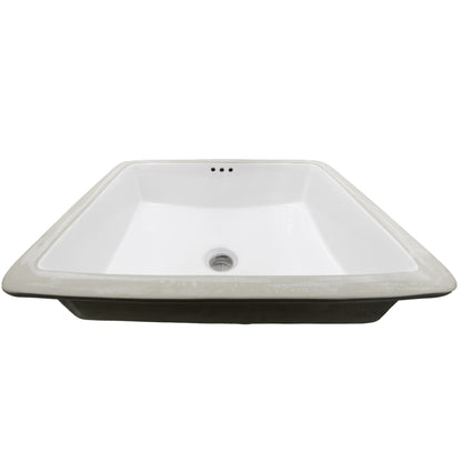 shallow rectangle white porcelain undermount sink