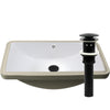 Extra Wide Rectangular Undermount White Porcelain Sink with Overflow, NP-U213907