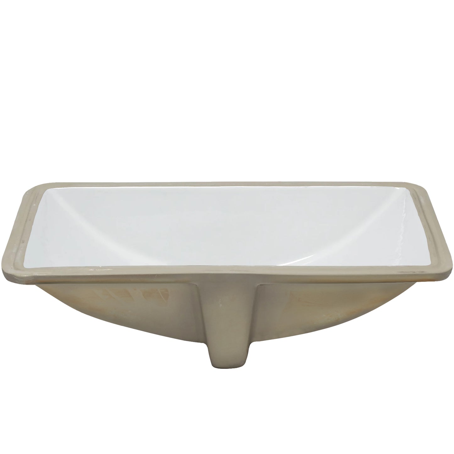 Extra Wide Rectangular Undermount White Porcelain Sink with Overflow, NP-U213907