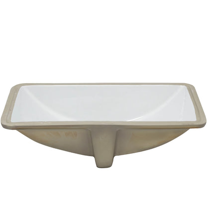 Extra Wide Rectangular Undermount White Porcelain Sink with Overflow, NP-U213907