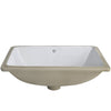 Extra Wide Rectangular Undermount White Porcelain Sink with Overflow, NP-U213907