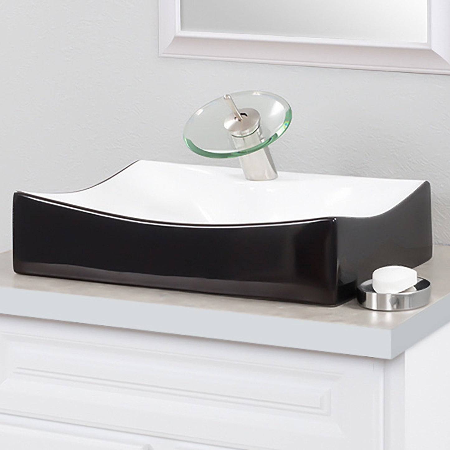 Rectangular Black/White Porcelain Sink Combo NSFC-01134BW002 Series