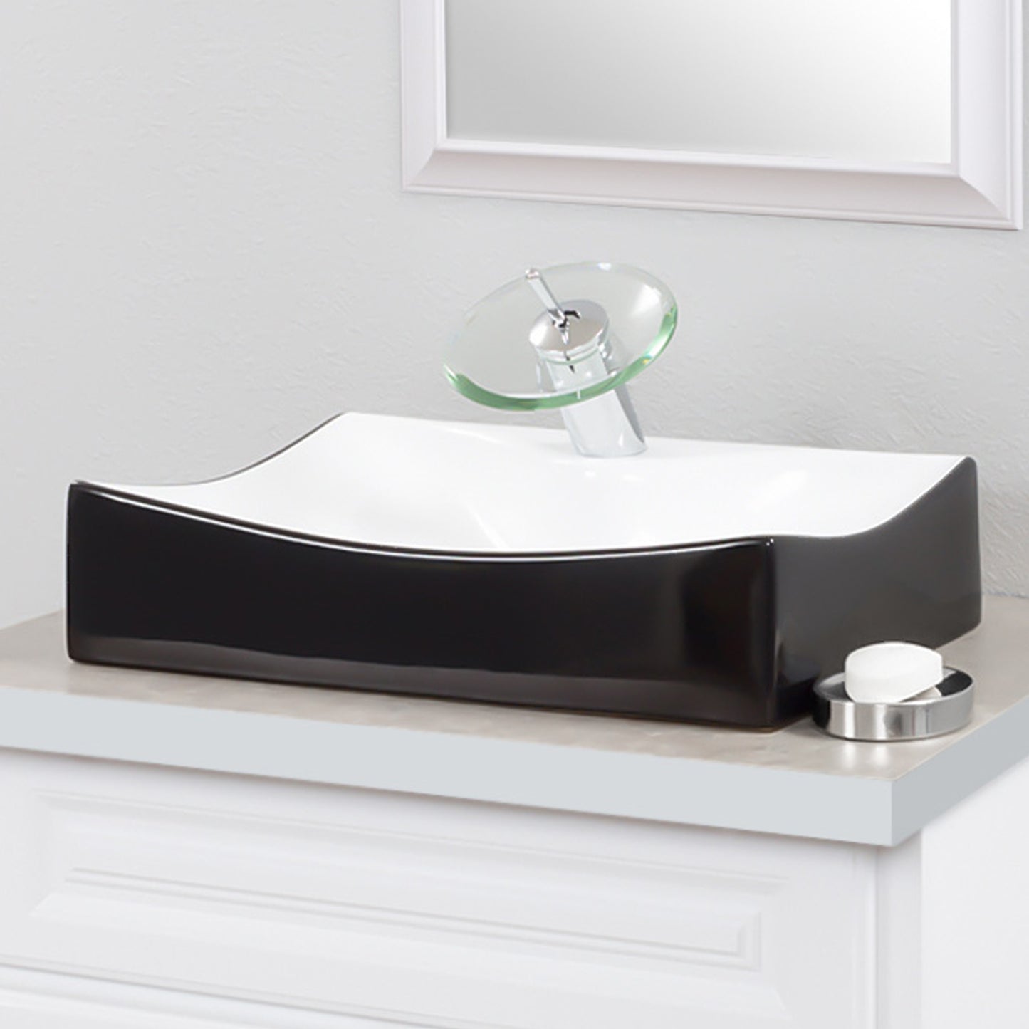 Rectangular Black/White Porcelain Sink Combo NSFC-01134BW002 Series