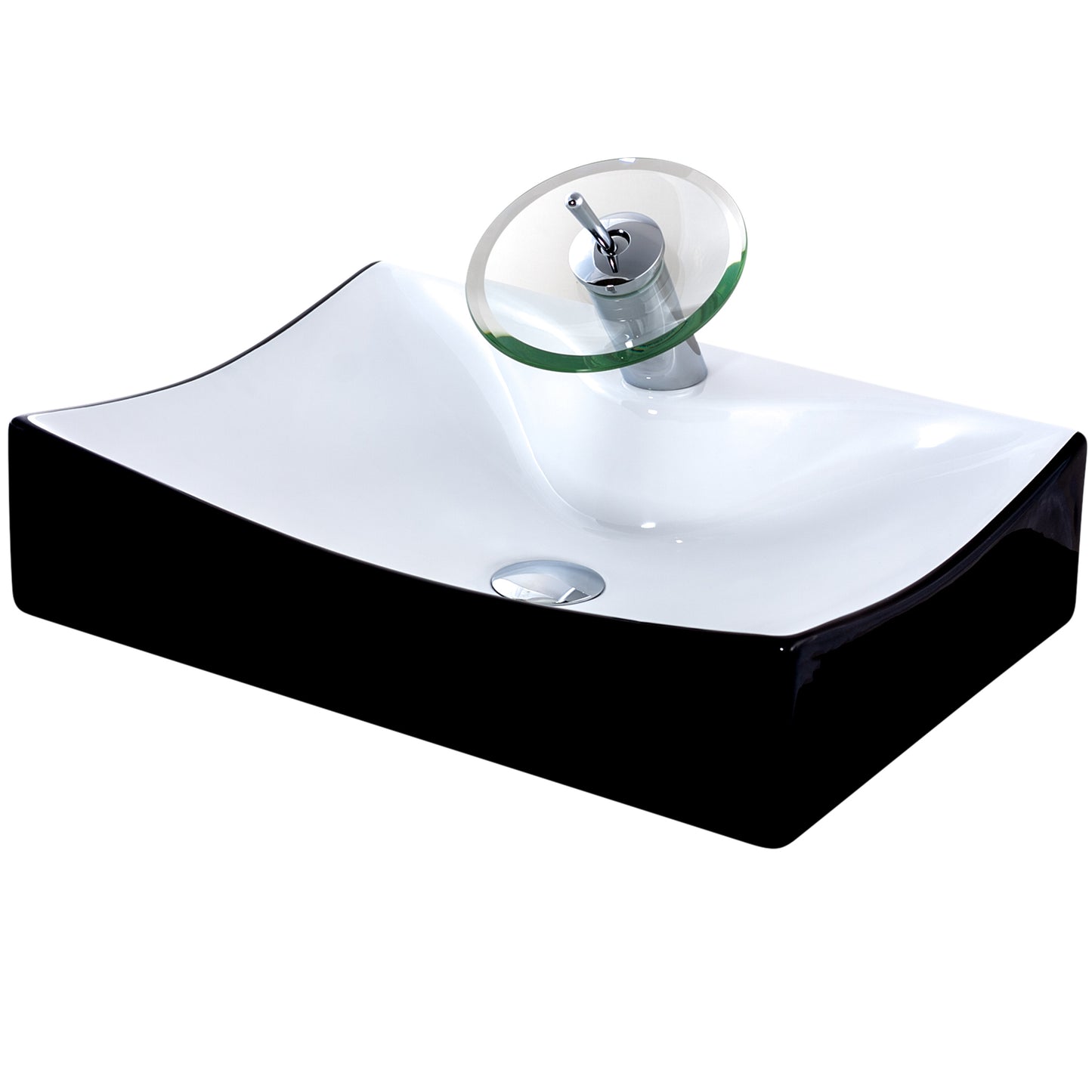 Rectangular Black/White Porcelain Sink Combo NSFC-01134BW002 Series