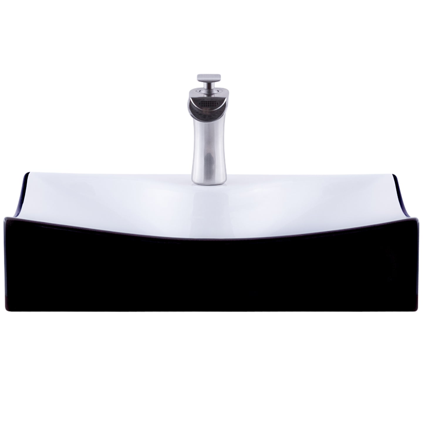 Rectangular Black and White Porcelain Sink Set