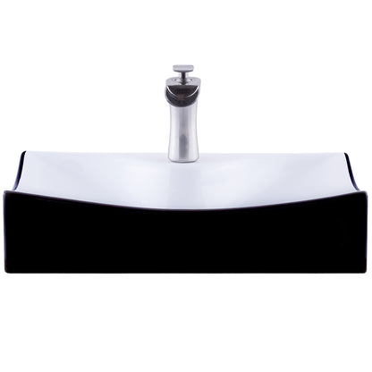 Rectangular Black and White Porcelain Sink Set