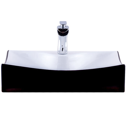 Rectangular Black/White Porcelain Sink Combo NSFC-01134BW365S Series